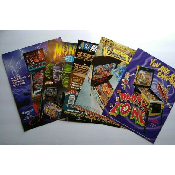 Pinball FLYERS Party Zone NBA Tales Of Arabian Nights Dracula Monster Bash #40 - Picture 1 of 4